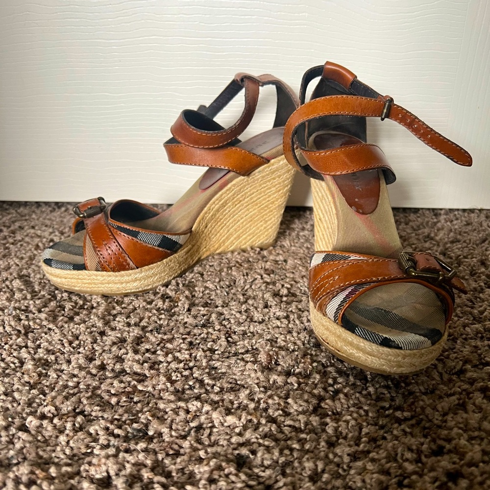 Burberry Wedge Sandals, size 37